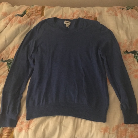 Blue V-Neck Sweater - Picture 1 of 4